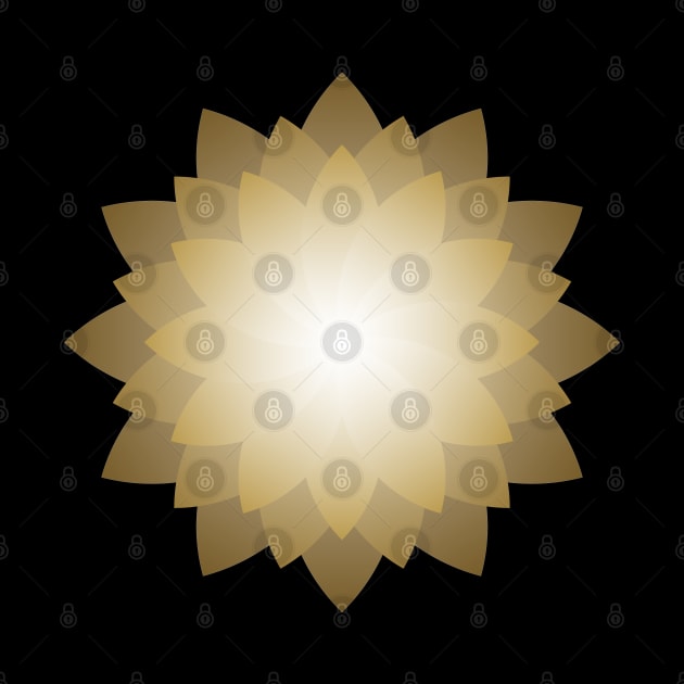 Golden mandala lotus vector by AIRMIZDESIGN