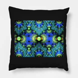 Spherical: Blue on Black  (UF0489) Pillow