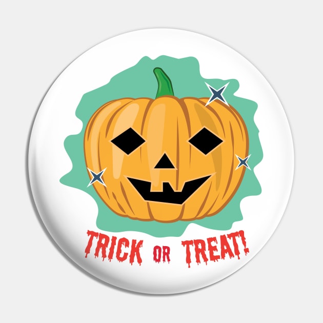 Happy Halloween Pumpkin - Funny Pin by DesignWood Atelier