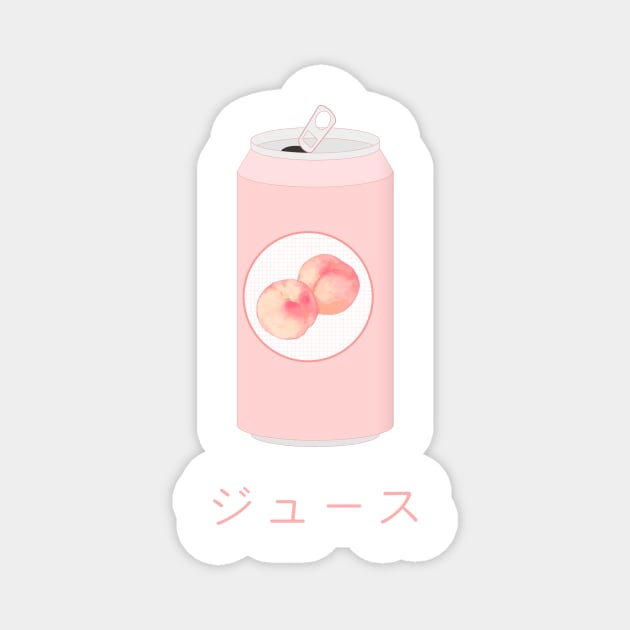 Aesthetic Peach Juice Can Magnet by lowercasev