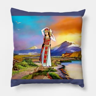 The Masis Ararat Lady Armenia Pillow