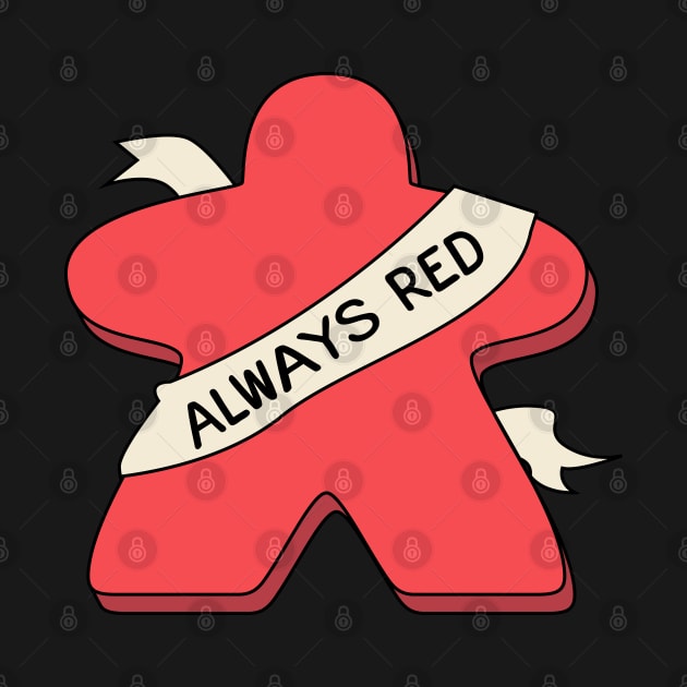 Always Red Meeple Board Game by pixeptional