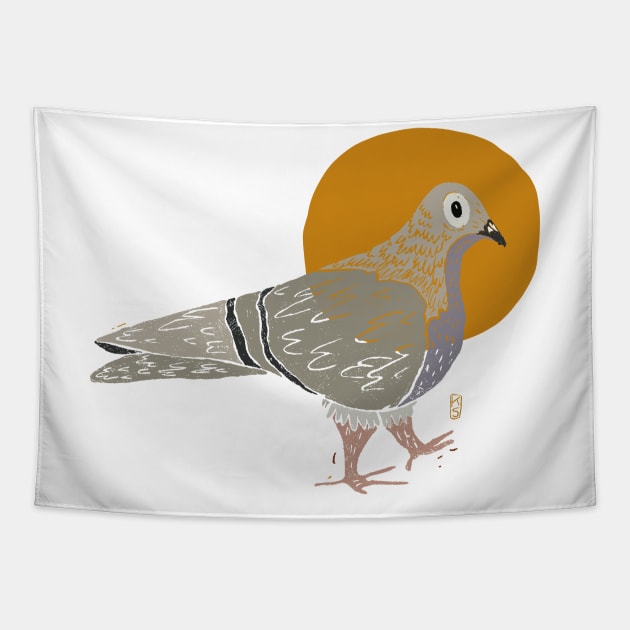 Pigeon Tapestry by flywithsparrows