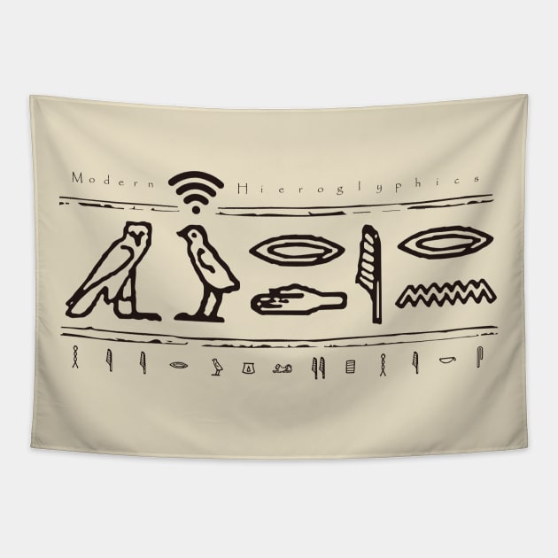 modern hieroglyphics Tapestry by justduick