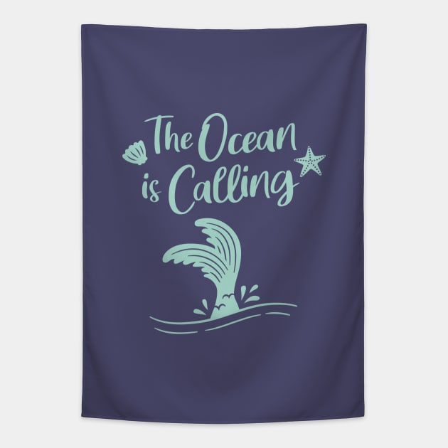 The Ocean Is Calling Mermaid Funny Tapestry by rustydoodle