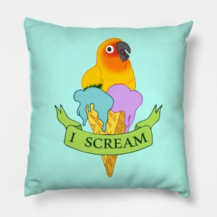 I scream Ice Cream Sun Conure Doodle Pillow