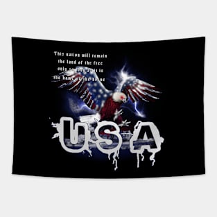 Cyborg Bald Eagle USA Tapestry