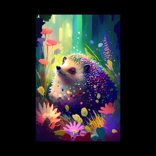 Hedgehog Animal Portrait Painting Wildlife Outdoors Adventure by Cubebox