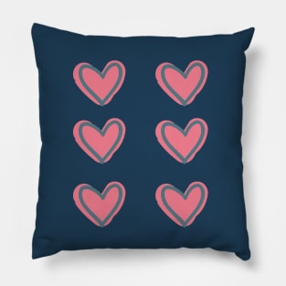 Boho hearts pattern. Pillow