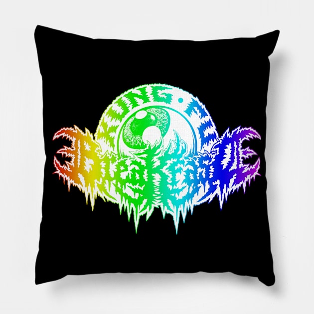 Kung Fu Breakfast Rainbow Logo Version 2 Pillow by KungFuBreakfast