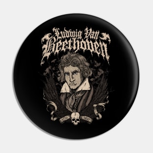 Death Metal Beethoven Pin