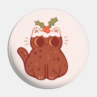 Christmas Pudding Cat Pin