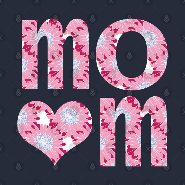 Mom Heart Floral Art Typography by ellenhenryart