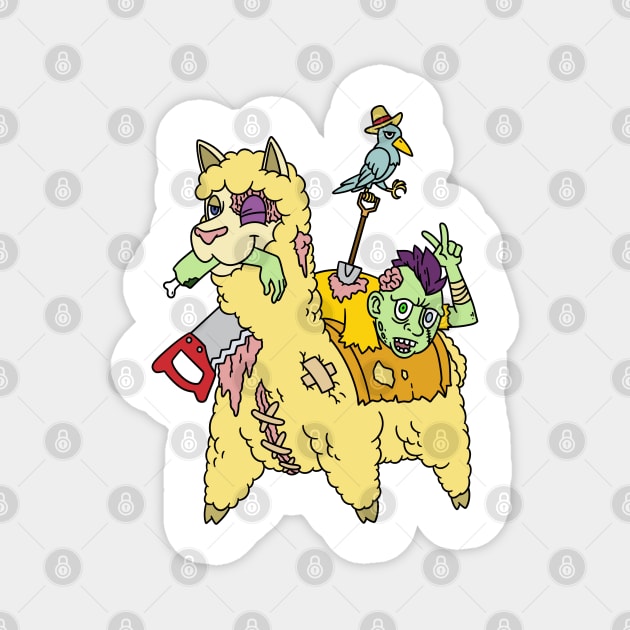 Zombie llama - Halloween Gift Magnet by Konnectd