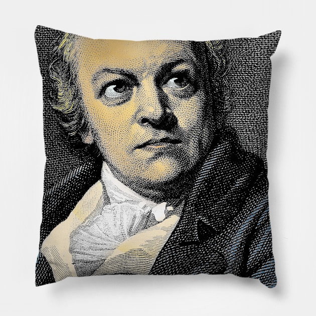 William Blake - Portrait of The Artist Pillow by The Blue Box