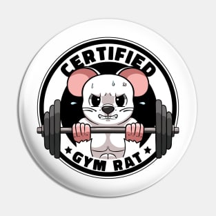 Certified Gym Rat Gym Workout Gym Humor WeightLifting Gym Pin