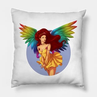 Rainbow Sexy Angel Pinup Pillow