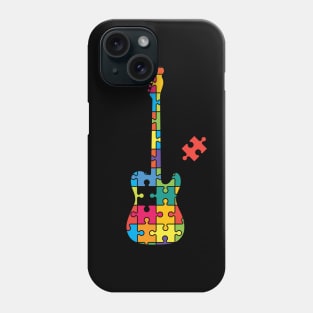 Color Puzzle T-Style Electric Guitar Silhouette Phone Case