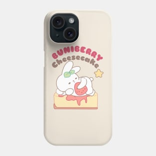 Cute bunny on Buniberry Cheesecake Phone Case