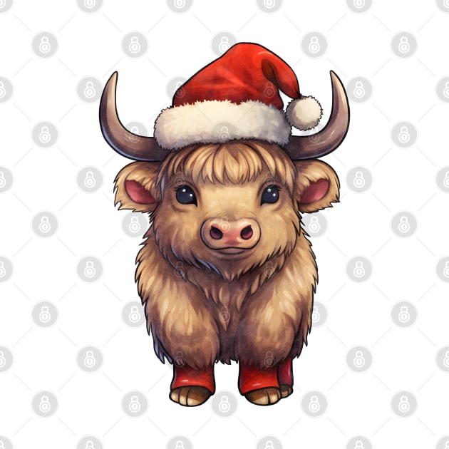 Bison in Santa Hat by Chromatic Fusion Studio