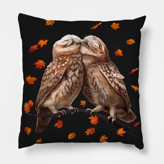 Autumn owls Pillow by kodamorkovkart