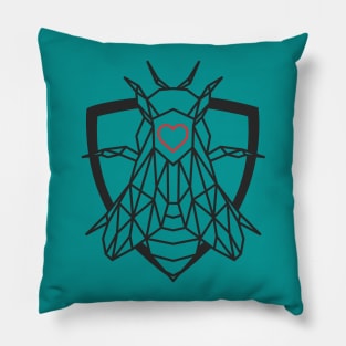 Geometric Bee Protector with Heart because you're a superhero Pillow