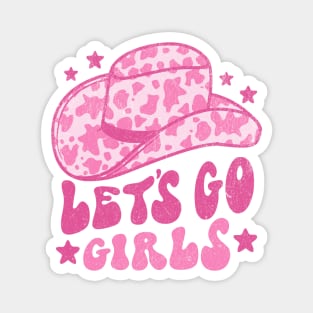 Lets Go Girls Retro Space Cowgirl Hat Pink Magnet