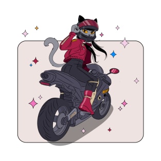 Biker cat girl T-Shirt