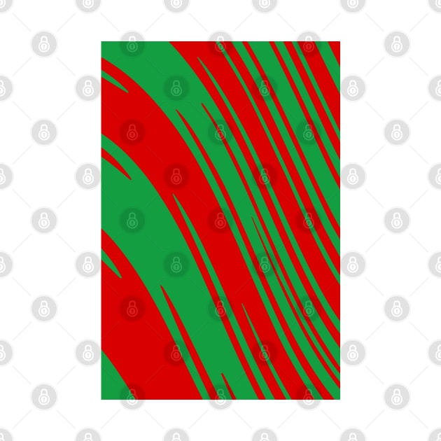 Candy Cane Christmas Red & Green Stripes Abstract Pattern Design by love-fi