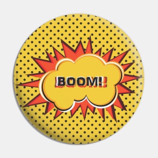 Pop Art  Design with Explosion and word BOOM Pin