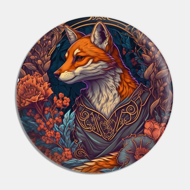 Firefox and flowers Pin by Takhir_Art