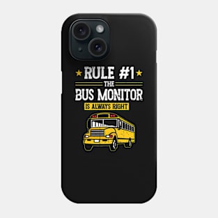 School Bus Aide Women Back To School Bus Monitor Phone Case