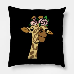 Cute Floral Giraffe Pillow