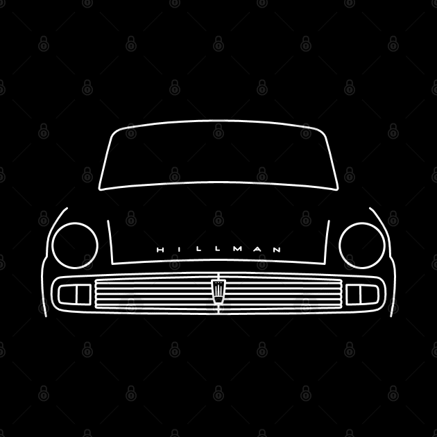 Hillman Minx Series VI classic car outline graphic (white) by soitwouldseem