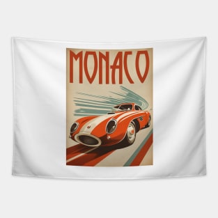 Monaco Supercar Vintage Travel Art Poster Tapestry