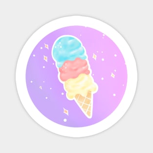 Three Scooped Icecream Cone Magnet