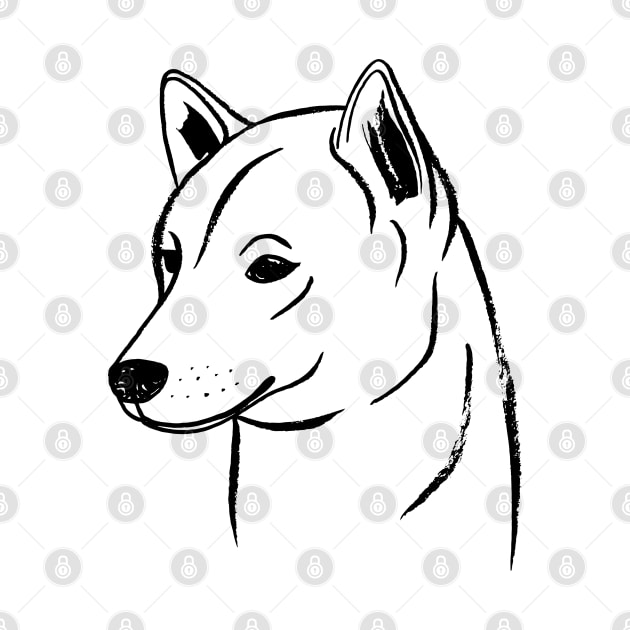 Shiba Inu (Black and White) by illucalliart