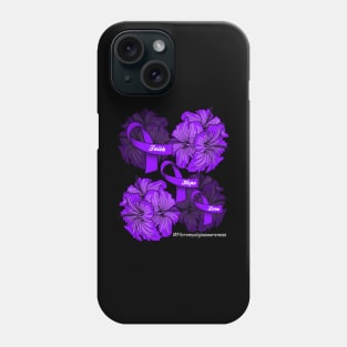 Faith Hope Love Purple Ribbon Fibromyalgia Awareness Phone Case