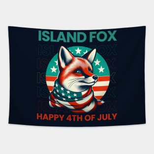 Endemic species of America: The Island fox Urocyon littoralis Tapestry