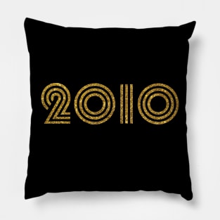 2010 Birth Year Glitter Effect Pillow