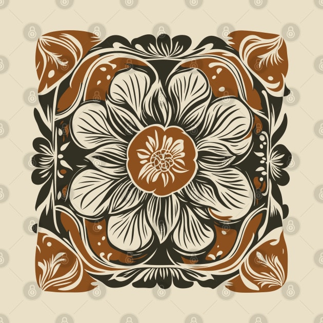 Art Deco Ornament Brown by craftydesigns