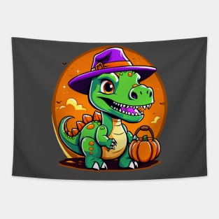 Trick or treat dinosaur cute design Tapestry