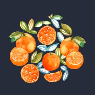 Oranges on Navy T-Shirt