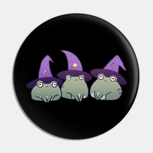 Cute wizard frogs illustration Pin