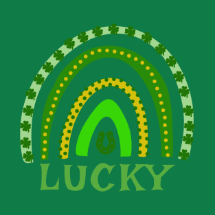 IRISH RAINBOW Luck with Horseshoe T-Shirt