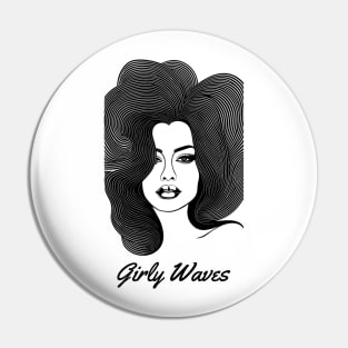 girly waves, surfer girl, surf vibes, v2 Pin