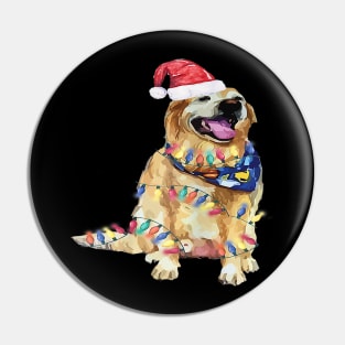 Santa Dog Christmas Lights Dog Lover Christmas Gift Pin