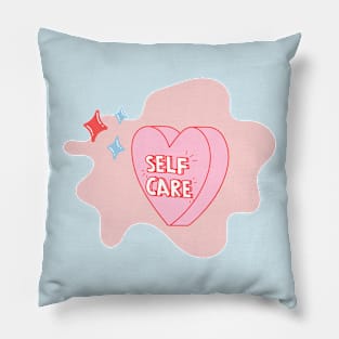 Cute Aesthetic Self Care Love pink design Pillow