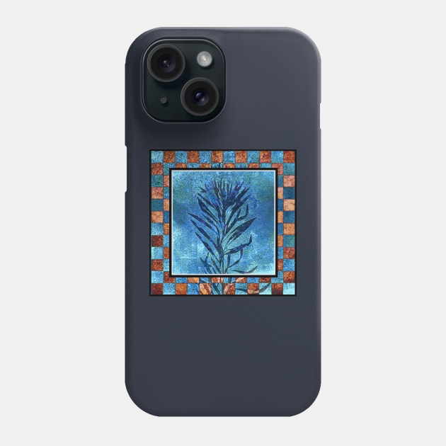 Botanical cyanotype print framed Phone Case by redwitchart