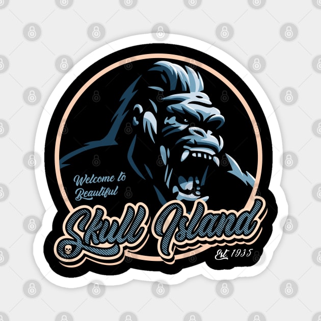 Welcome to Beautiful Skull Island Magnet by Alema Art